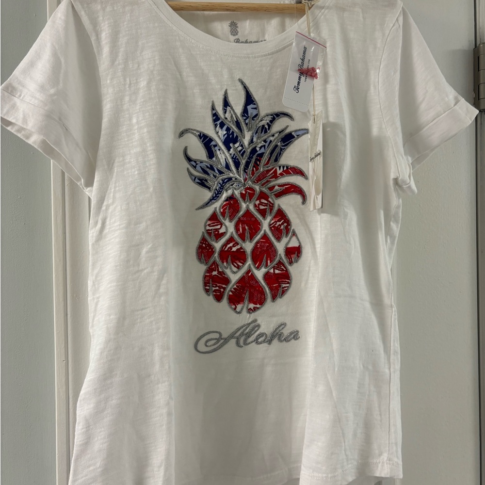 Tommy Bahama White Aloha Pineapple T-Shirt
